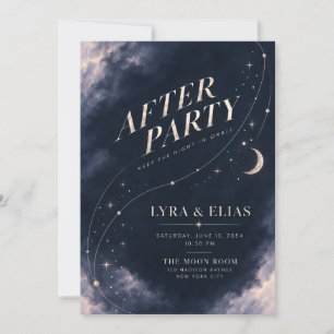Convite de Festa Pós-Casamento Lua Celestial Pra
