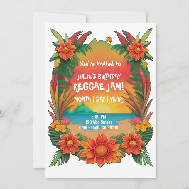 Convite de Festa Reggae (Frente)