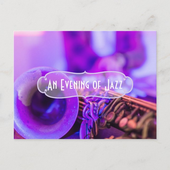 Convite de festa retrô com tema de Jazz Blues (Frente)