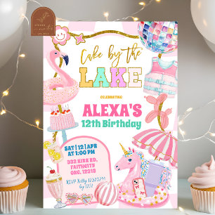 Convite de festa Retro preppy Cake by the Lake