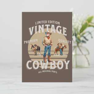 Convite de Festa Rodeio Western Vintage Cowboy