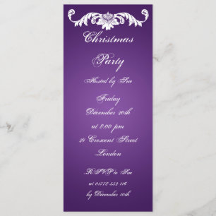 Convite de Festa Slim Vintage Ornamento em Roxo