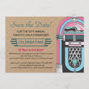 Convite de Festa Sock Hop com Jukebox