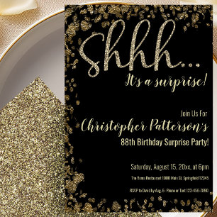 Convite de Festa Surpresa de 88º Aniversário Doura