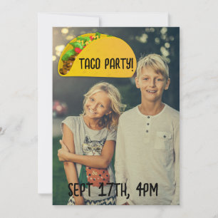 CONVITE DE FESTA TACO COM FOTO PERSONALIZADA