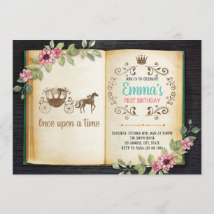 convite de festa tema de livro antigo