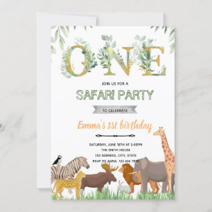 convite de festa tema zoológico ONEgreenery