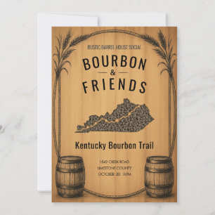 Convite de Festa Temática de Bourbon Rústico de Ke