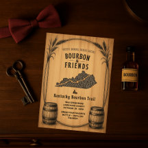 Convite de Festa Temática de Bourbon Rústico de Ke