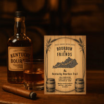 Convite de Festa Temática de Bourbon Rústico de Ke