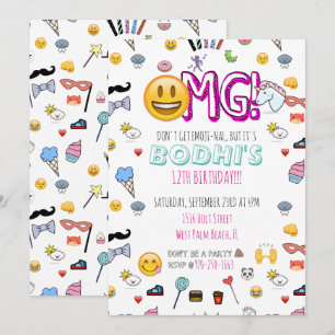 Convite de festa temática de emoji