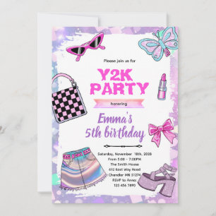 convite de festa temática de garota Y2K
