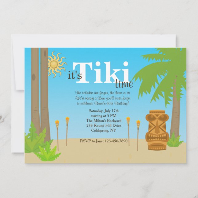 Convite de Festa Tiki (Frente)