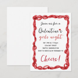 Convite de festa vermelho personalizado para o Dia