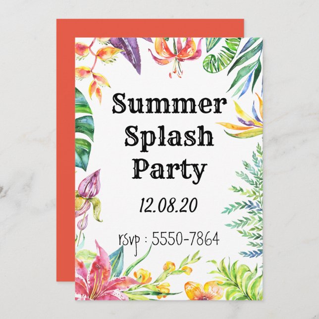 Convite de festas (Frente/Verso)