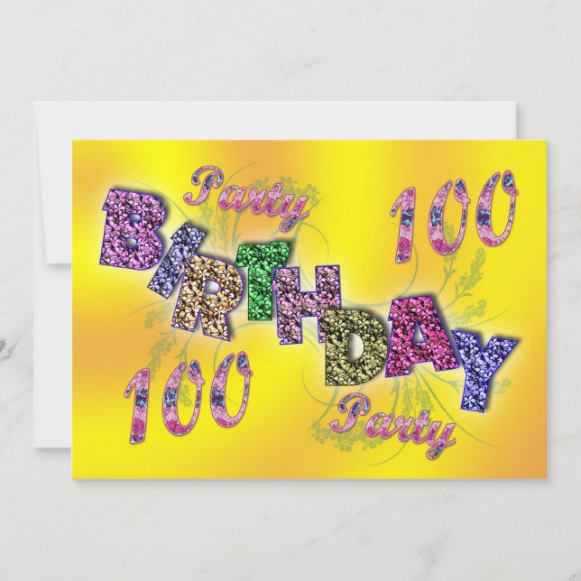 convite de festas 100º (Frente)