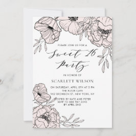 Convite de festas 16 Suave, Brilhante e Rosa Moder