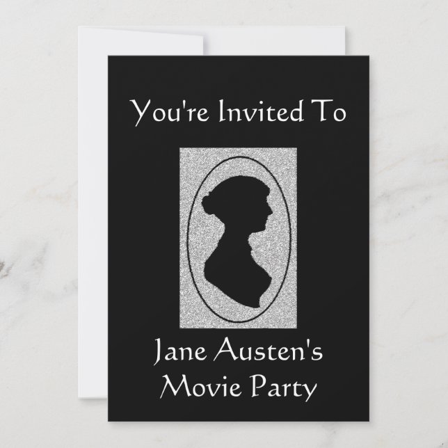 Convite de festas 2 do chá de Jane Austen (Frente)