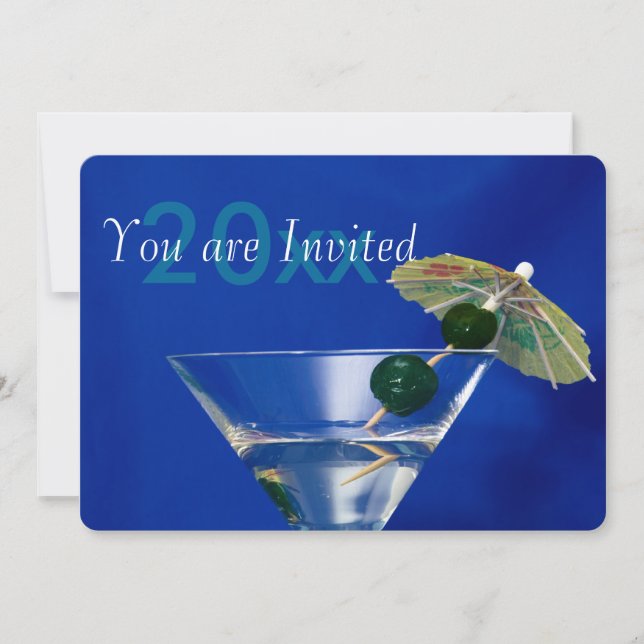 Convite de festas 3 do coquetel de véspera de ano  (Frente)