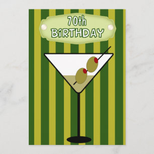 Convite de festas 70 Birthday Martini
