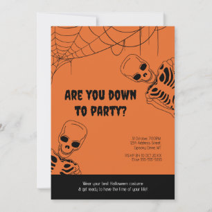 Convite de festas Adulto do Skeleton Halloween