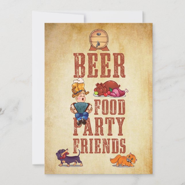 Convite de festas alemão Grunge Oktoberfest (Frente)