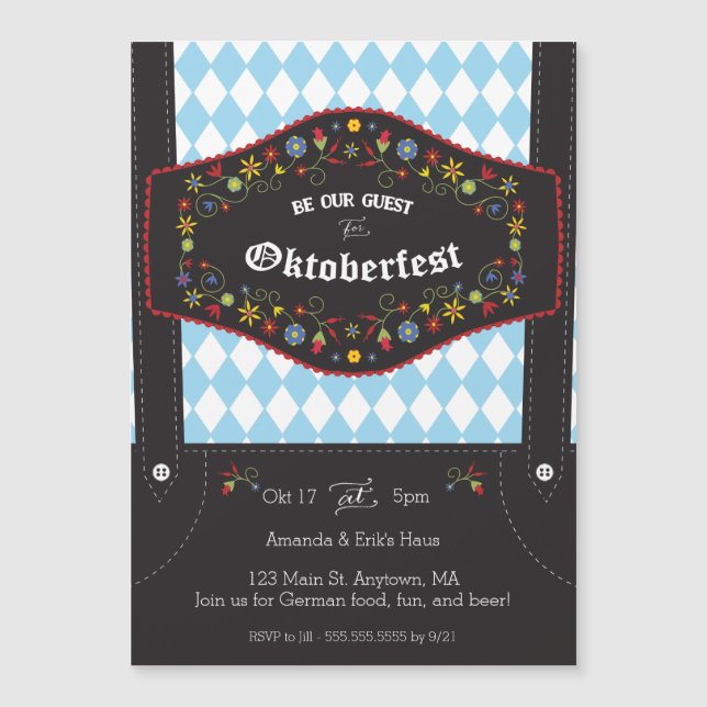 Convite de festas alemão Oktoberfest (Octoberfest) (Frente)