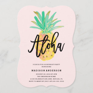 Convite de festas Aloha Pineapple