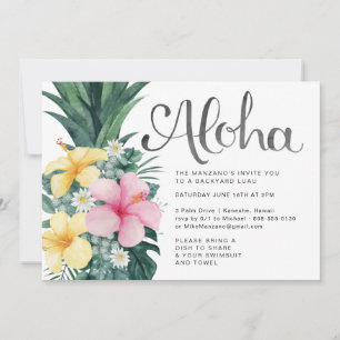 Convite de festas Aloha Summer Luau