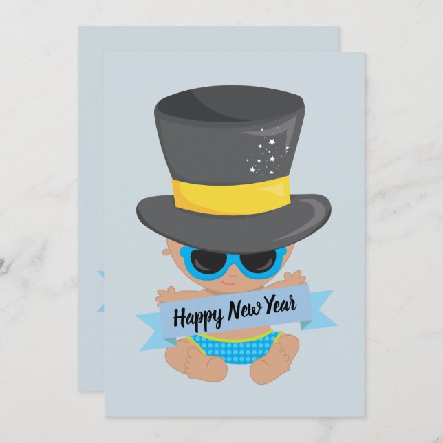 Convite de festas amigável do miúdo do ano novo do (Frente/Verso)