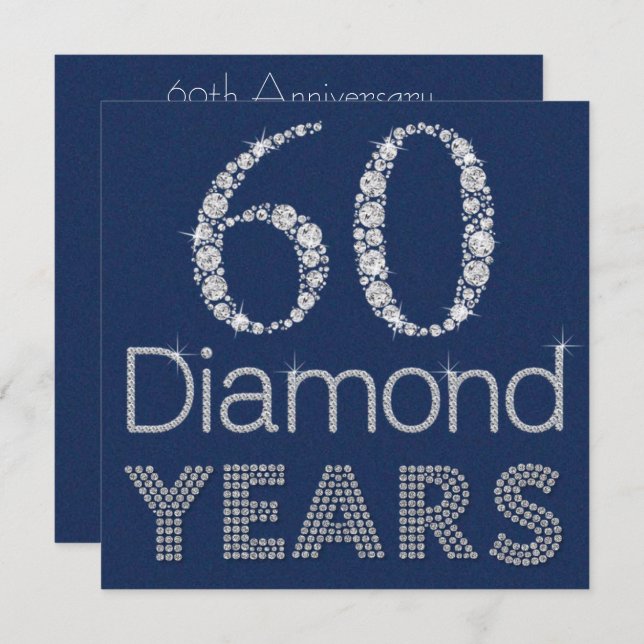 Convite de festas ANIVERSÁRIO 60 personalizável (Frente/Verso)