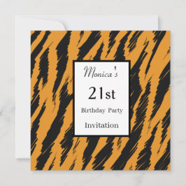 Convite de festas aniversário de 21 anos Tiger