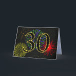 Convite de festas aniversário de 30 anos<br><div class="desc">Fogos de artifício brilhantes a explodir para celebrar um aniversário de 30 anos neste Convite a uma festa. Um convite de aniversário que você pode personalizar para seus próprios detalhes.</div>