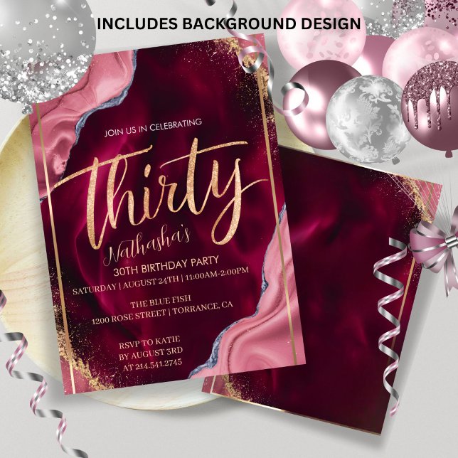 Convite de festas aniversário de 30 anos 30 To Me (Criador carregado)