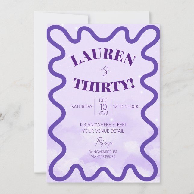 Convite de festas aniversário de 30 anos da borda  (Frente)