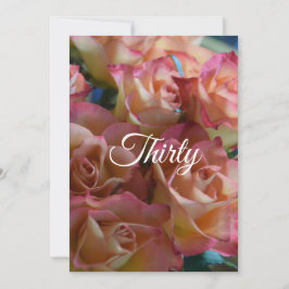 Convite de festas aniversário de 30 anos de 3 Rosa