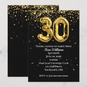Convite de festas aniversário de 30 anos de Balõ