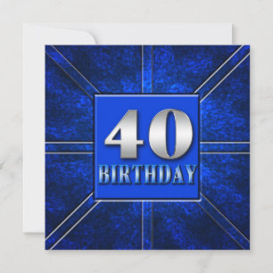 CONVITE DE FESTAS ANIVERSÁRIO DE 40 ANOS - AZUL/P
