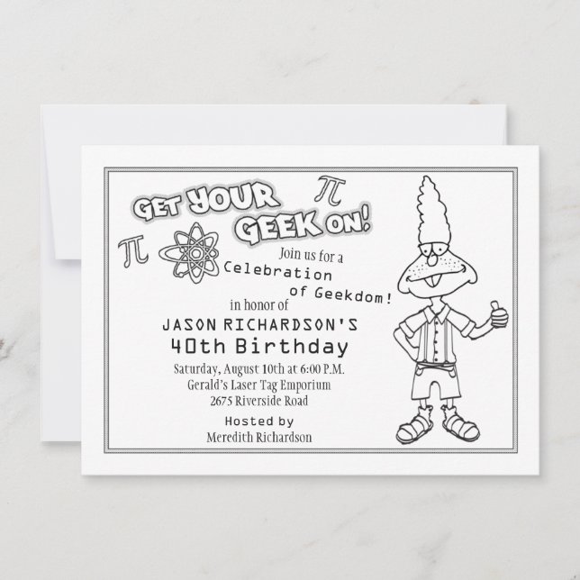 Convite de festas aniversário de 40 anos com ameaç (Frente)