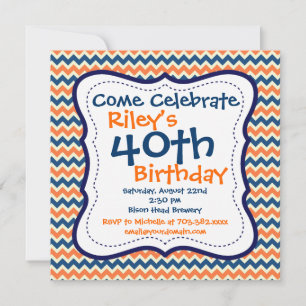 Convite de festas aniversário de 40 anos de Chevr