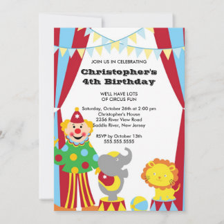 Convite de festas Aniversário de criança CUTE Circ