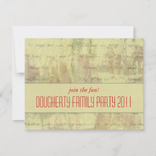 Convite de festas antigo da família Shabby