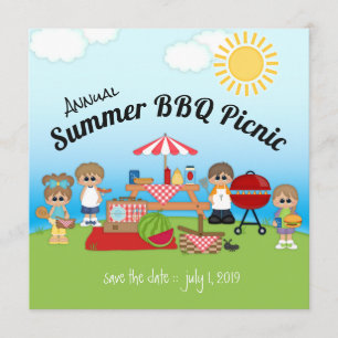 Convite de festas anual do piquenique do CHURRASCO