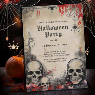 Convite de festas Anual Gótico do Halloween Adulto