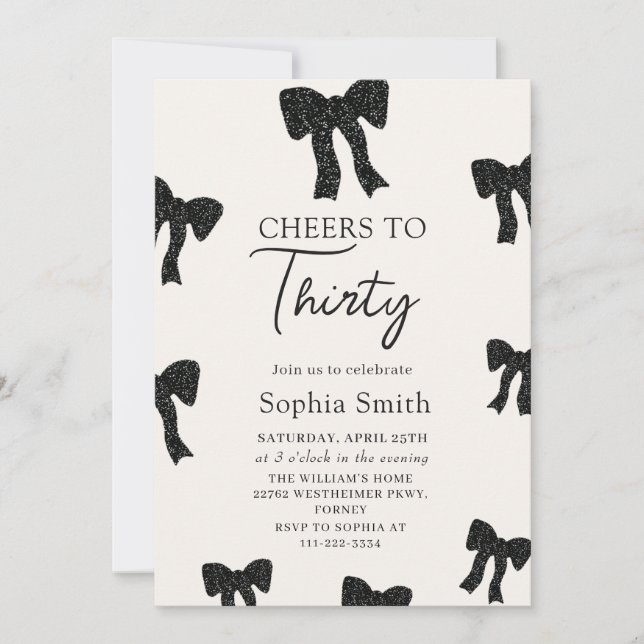 Convite de festas Arco preto (Frente)