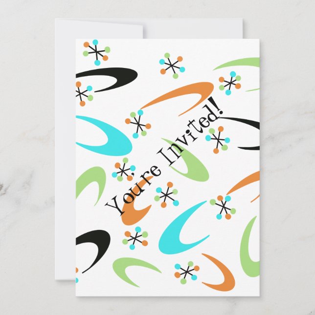 Convite de festas Atômica do século médio (Frente)