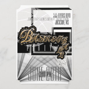 Convite de festas autêntico do basquetebol - pret