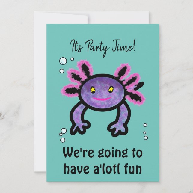 Convite de festas Axoltl (Frente)