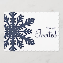 Convite de festas azul 1 do comensal do inverno do