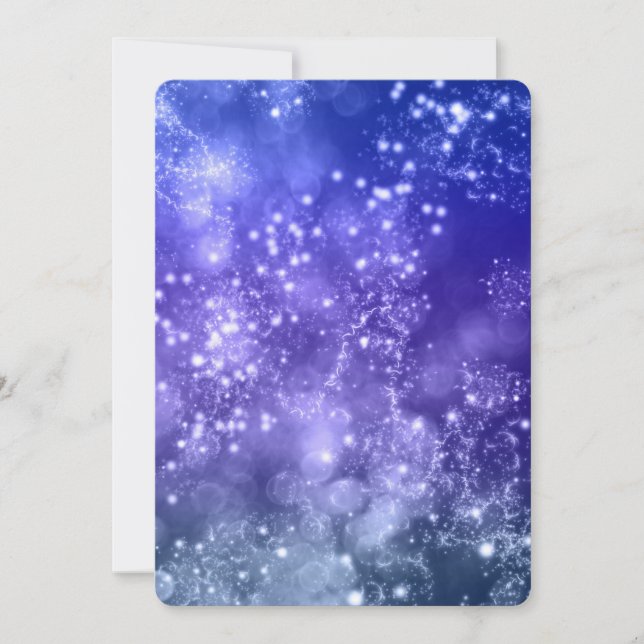 Convite de festas azul de ano novo (Frente)